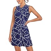 Cucuchy Style Womens Polo Tennis Golf Dresses with Shorts Sleeveless Zip Up Athletic Dress