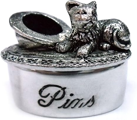 Amazon Co Jp A E Williams ピンクッション 針刺し 帽子と猫 ピューター 錫 英国製 裁縫道具 かわいい ホーム キッチン