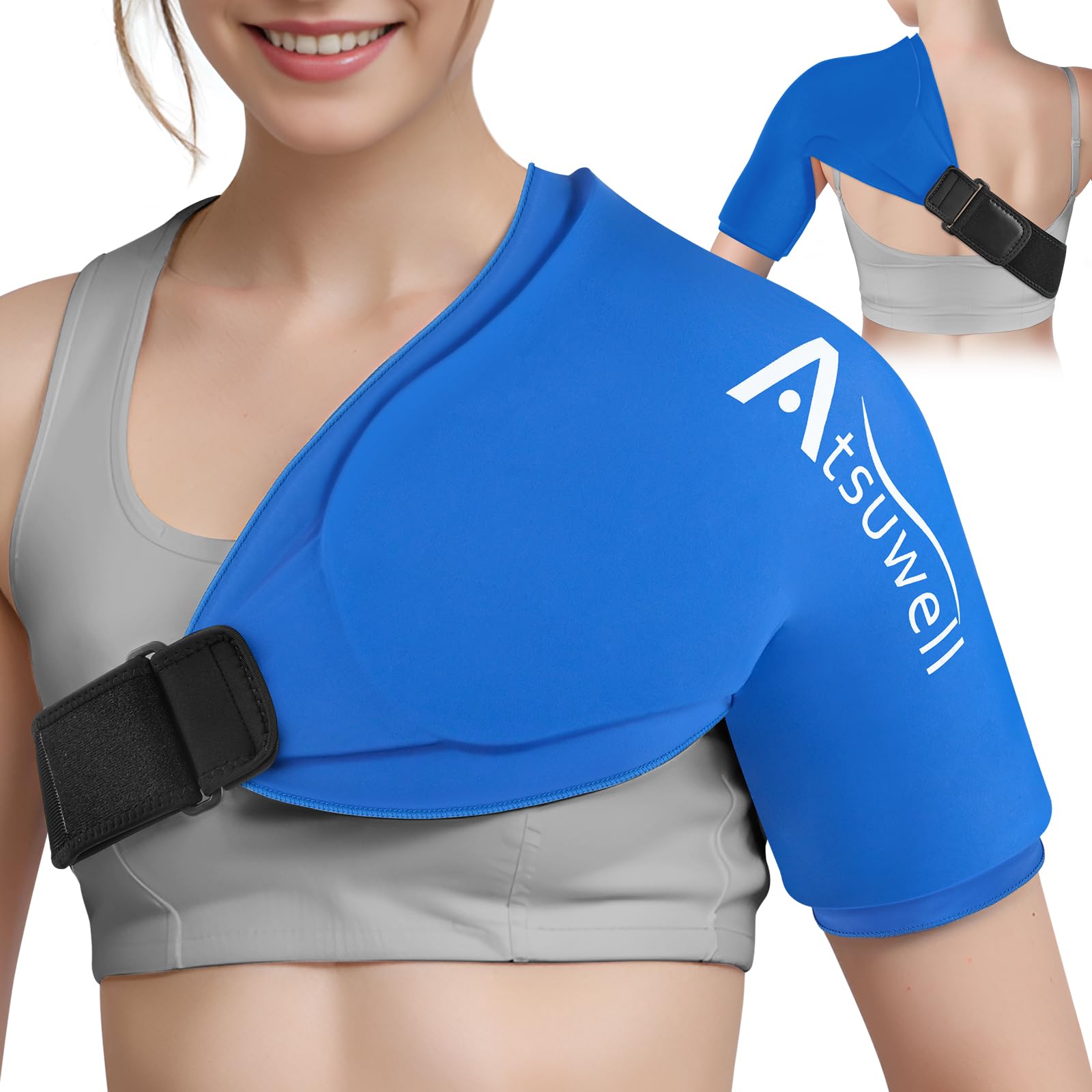 Photo 1 of Atsuwell Shoulder Ice Pack Wrap, Shoulder Ice Packs Rotator Cuff Cold Therapy, Gel Cold Pad Shoulders Compression Sleeve for Women Men, Shoulders Gel Wrap Sleeve for Relaxation