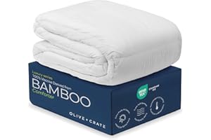 Olive + Crate 100% Viscose Derived from Bamboo - Queen Size - Hypoallergenic, Cooling & Moisture-Wicking Bedding - All Season