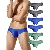 HOOFESAN Men's Underwear Micro Modal Bikini Briefs Low Rise Half Back Coverage Silky Touch Underpants Multipack