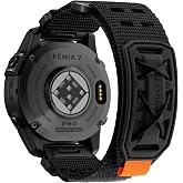 Bandletic 22mm Quick Fit Band Compatible with Garmin Fenix 7 6 Pro Watch | Replacement Nylon Strap for Fenix 9 8 47mm/5 Plus/Instinct 3 E 45mm 2 /Forerunner 970/965/955/945/Approach S70/S62/S60 /Epix