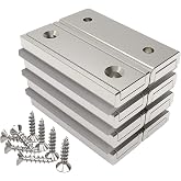 Magnetpro 8 Pieces Neodymium Rectangular Magnets 45 LB Force | Size 1.57" x 0.53" x 0.20" with Countersunk Hole and Steel Capsule, Strong Industrial Rare Earth Magnet
