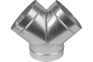 Repa Market 8" Inch Y Duct Connector - 45 Degree Galvanized Steel Duct Splitter - Indoor or Outdoor Dryer Vent Hose Ducting Adapter - Dryer Vent Connector Fittings for Heater, Cooling Ductwork