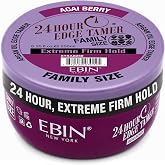 EBIN NEW YORK 24 Hour Edge Tamer Extreme Firm Hold, Acai Berry, 8.25 Fl Oz | Edge Control Gel, Argan Oil &amp; Castor Oil, No White Residue, Sleek Natural Hair, Styling Products for Women