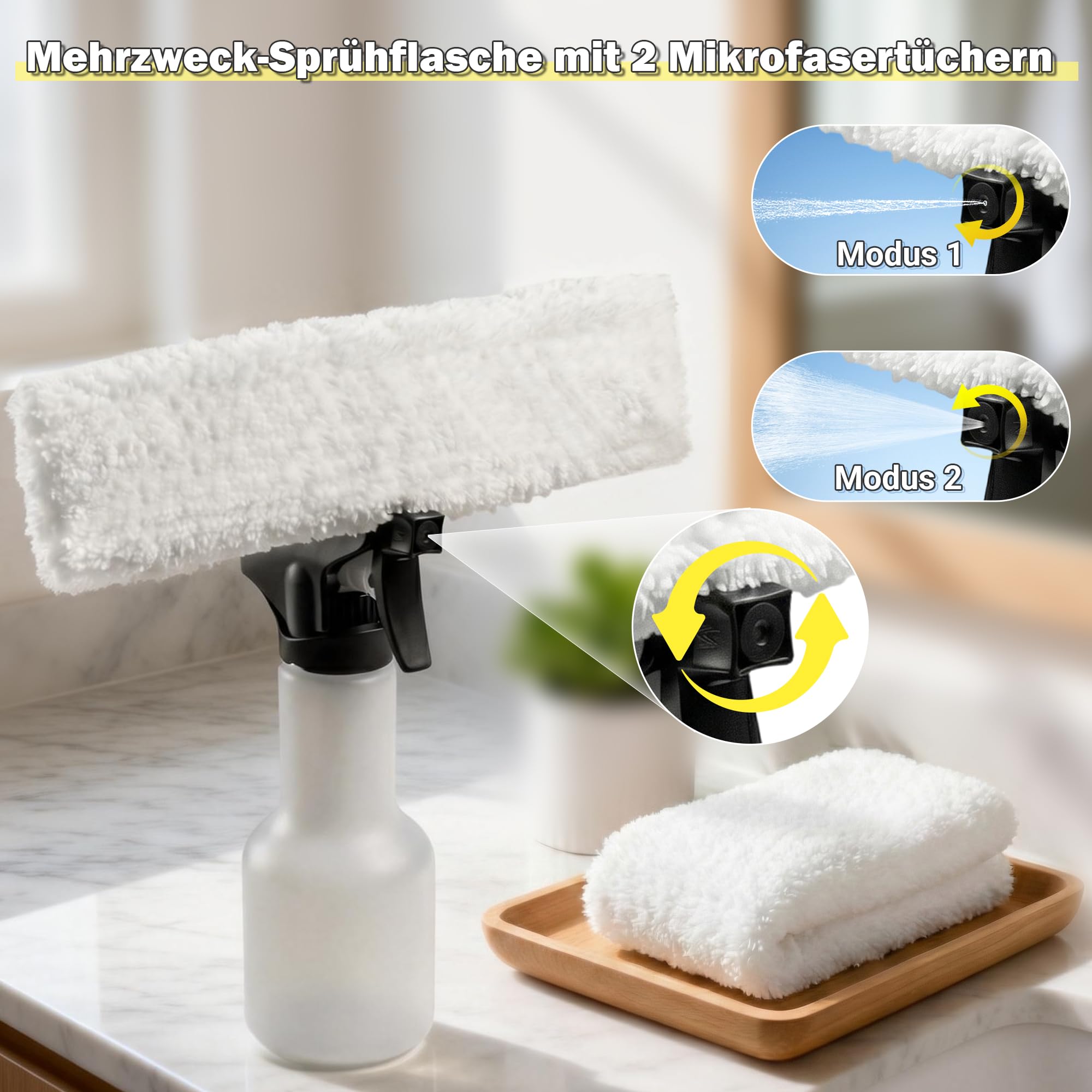 Fenstersauger Set, Akku Fenstersauger mit 45 Minuten Akkulaufzeit, Fensterreiniger Elektrisch mit 28cm Saugdüse & 200ml Wassertank, Geeignet für Fenster, Fliesen und Spiegel (grün) 6