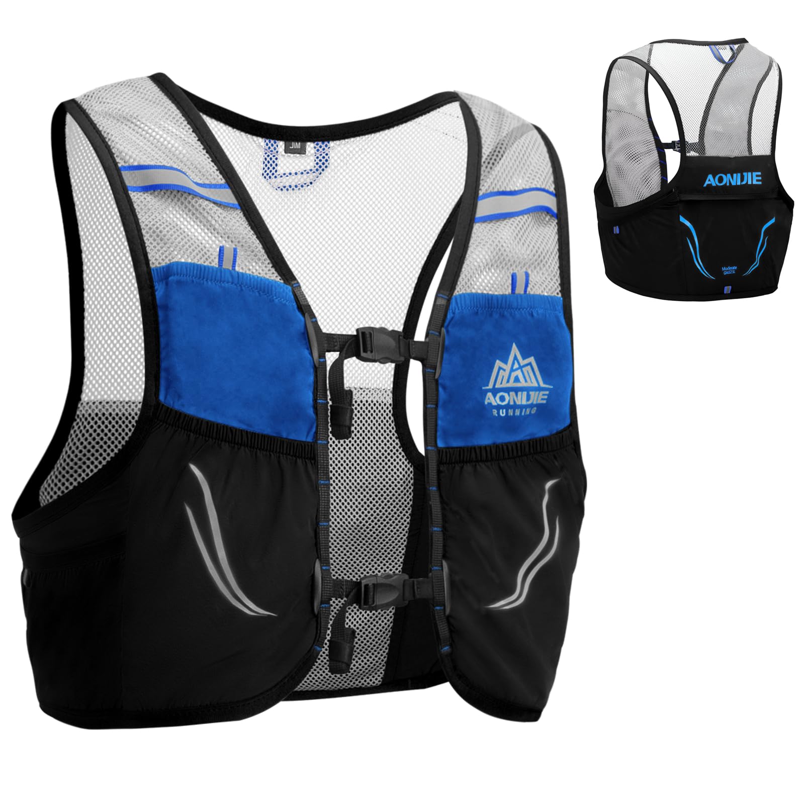 Azarxis Hydration Race Vest Pack 2.5L 5L (Black, M/L (90-102cm))