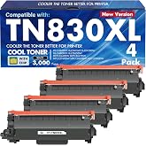 TN830 TN830XL 830 XL/V/R Toner for Brother Printer DCP-L2640DW HL-L2460DW | Compatible for Brother MFC-L2820DW TN-830 TN-830XL TN 830 XL Cartridge HL-L2405W HL-L2400D Printer High Yield 4 Black Printer