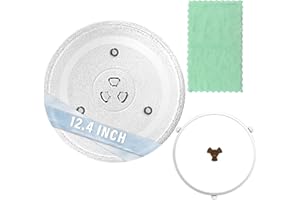 LUBIYACK 12.4" Glass Microwave Plate Replacement for WB48X24079 5304509437 Microwave Turntable Tray Oven Rotating Dish Tray with Y shaped design for Better Reheating and Even Heat Distribution