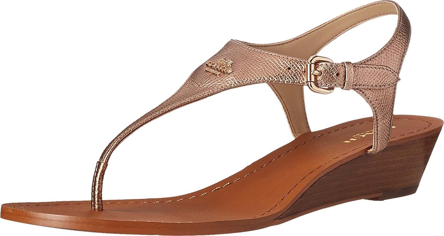 coach gold wedge sandals