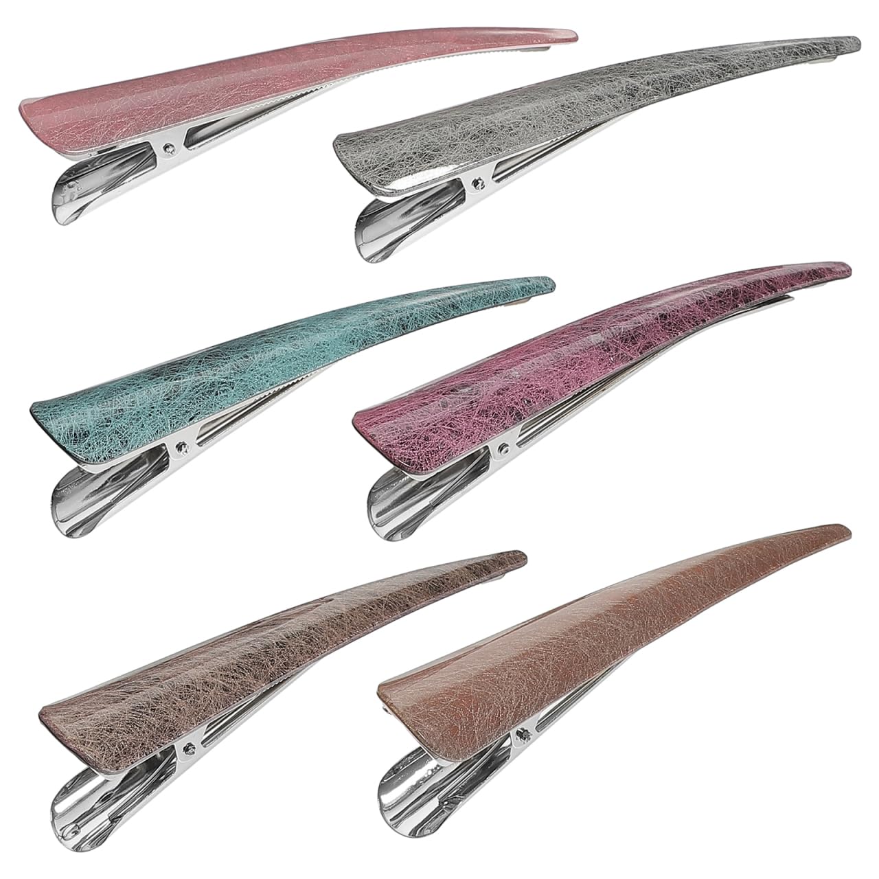 Lurrose 6PCS Alligator Hair Clips 5.5 Inch Large Teeth Bows Hair Clips Sectioning Acrylic Duckbill for Women Thick Fine Long Short