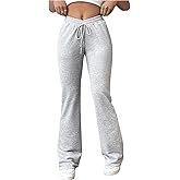 RoseSeek Women's High Waisted Crossover Flare Leg Sweatpants Baggy Drawstring Athletic Joggers Casual Workout Yoga Pants