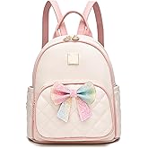 I IHAYNER Mini Backpcak for Girls Small Bowknot Quilted Leather Backpack Purse for Women Travel Cute Trendy Stuff Gifts for Kids Pastel Pink