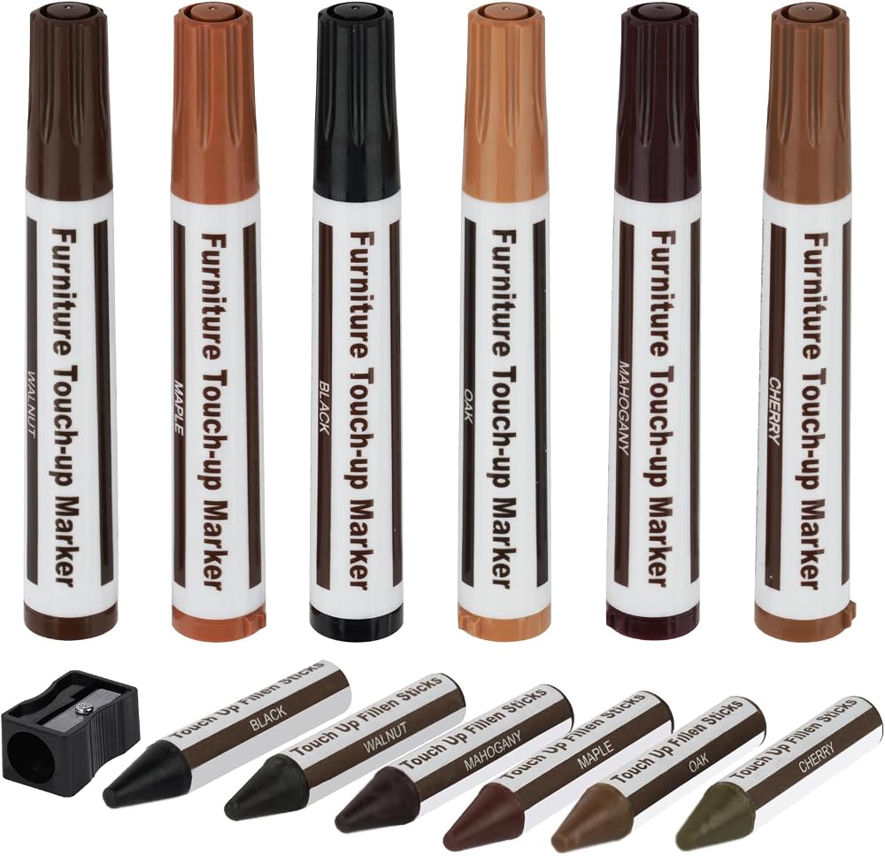 ACWOO Wood Furniture Repair Kit Markers Wax Sticks 13pc Multicolor