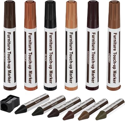ACWOO Wood Furniture Repair Kit Markers Wax Sticks 13pc Multicolor
