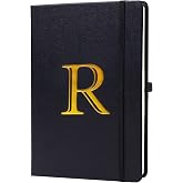 Business Notebook for Men Women, A5 Journal Notebook with A-Z , Dual-Sided Writing Paper Notebook with Dividers, Travel Journal for Teens, 200 Pages Leather Journal for Writing, Work, Meetings Black,R