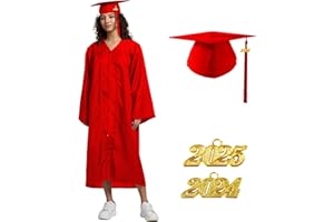 TngHui Unisex Matte Graduation Gown Cap 2024 2025 Year Charm for High School Rich in Color