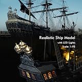 CubicFun 3D Puzzle Queen Annes Revenge Ship LED Lights 340 pcs Large view 2