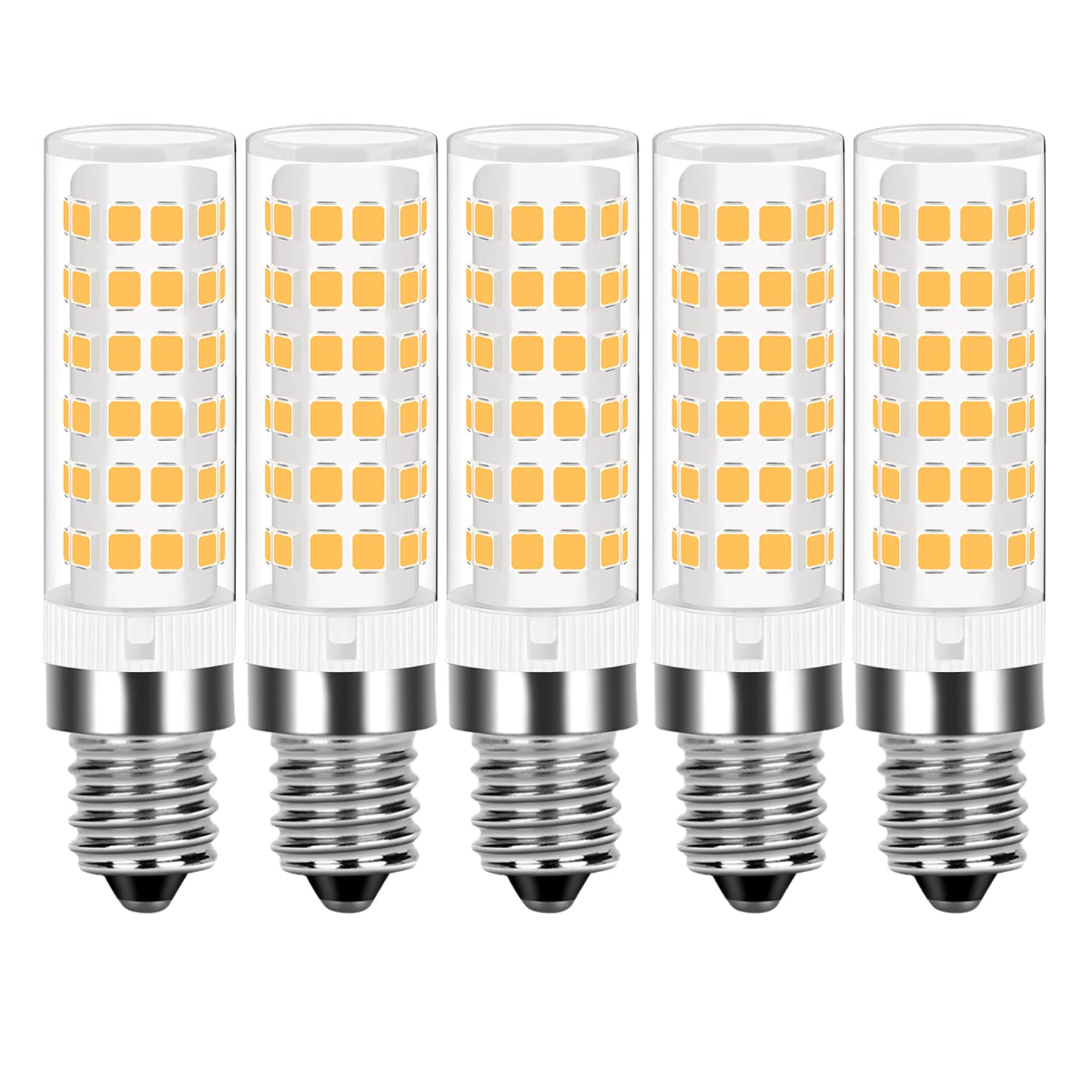 YUANHENLIZ Dimmable E14 LED Corn Light Bulb Cooker Hood, 7W Small Edison Screw Corn Bulbs 360°Beam Angle Chandelier Bulb for Living Room, Kitchen & Bathroom Warm White LED Bulbs 5 Pack