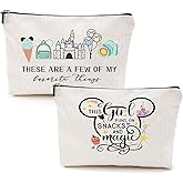 YUWUAR 2 Pcs Cartoon Mouse Makeup Bags for Women, Cute Travel Cosmetic Bag, Large Capacity Waterproof Toiletry Bag with Zipper, Birthday Gifts for Her