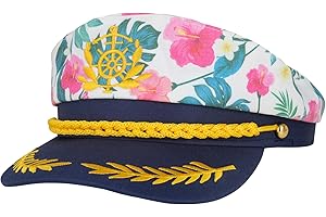Youbinzi Captain Yacht Hat, Adjustable for Women Men, Navy Marine Admiral Costumes Accessory
