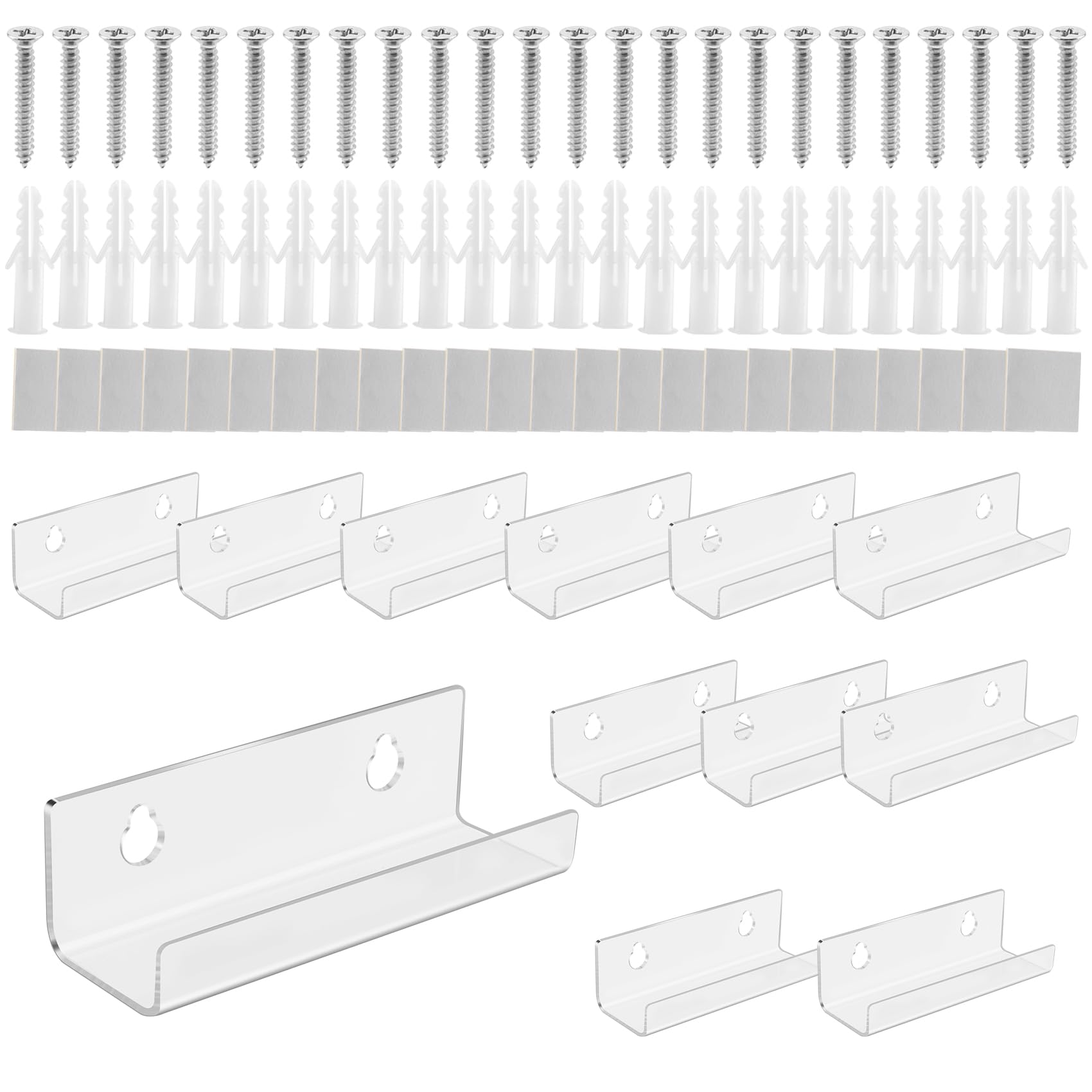 Yoiimiya 12 4-Inch Transparent Acrylic Record Stands - CD Display Stands - Wall-Mounted Album Display - Vinyl Record Wall Hangers - Size: 10 * 3.5 * 3cm