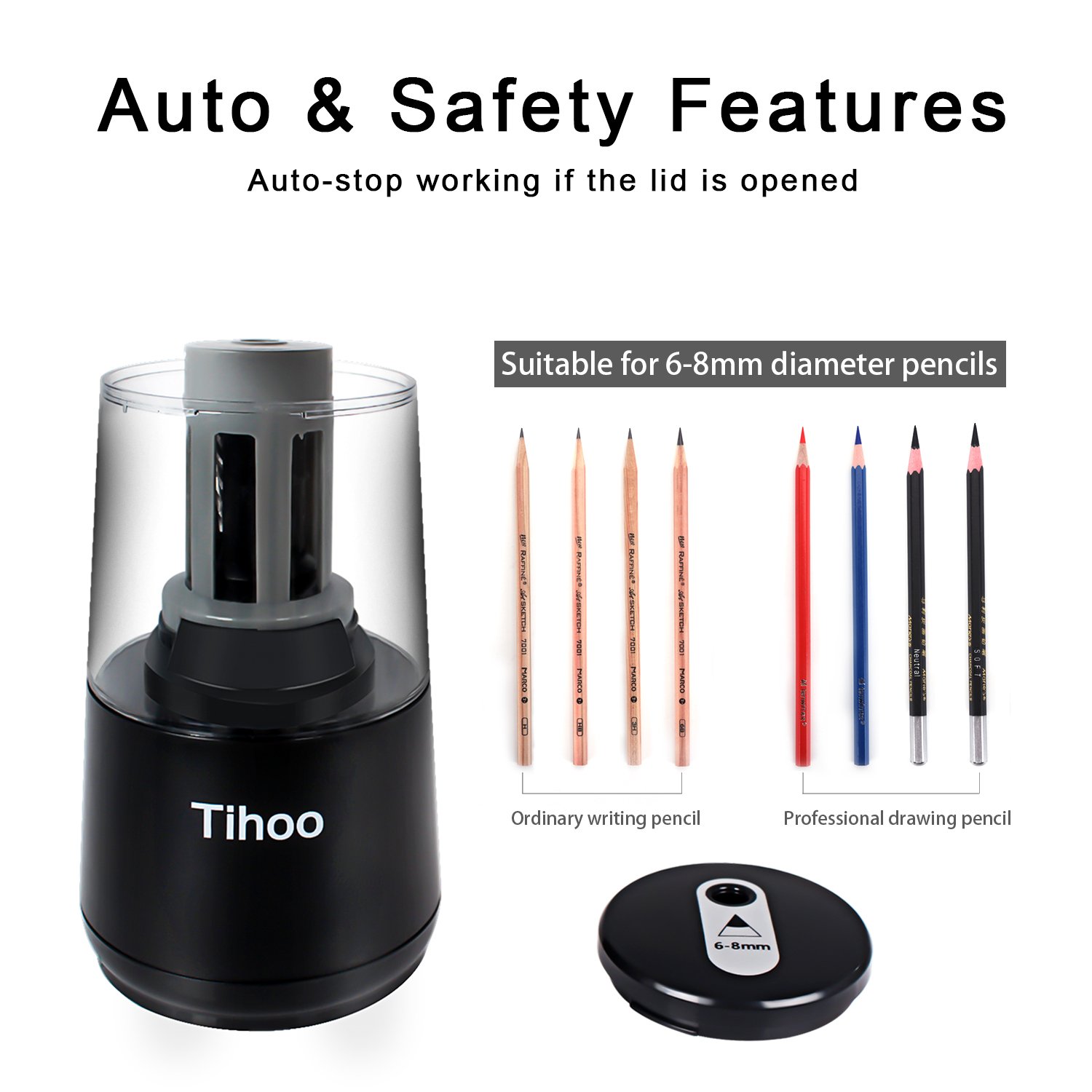 Electric Pencil Sharpener, Heavyduty Helical Blade to Fast Sharpen