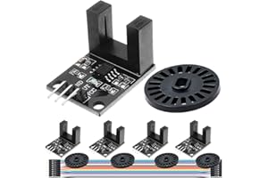 DAOKAI 5 pcs LM393 Photoelectric Sensor H2010 Photoelectric Opposite-Type Count Infrared Sensor Motor Speed Sensor Module with Encoders Cable