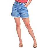 Royalty For Me Womens Women's Comfort Waist High Rise Raw Hem Shorts Deal Lifestyle Collection