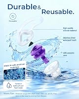 Hearprotek Swimming Ear Plugs Adults 2 Pairs Silicone Purple view 5