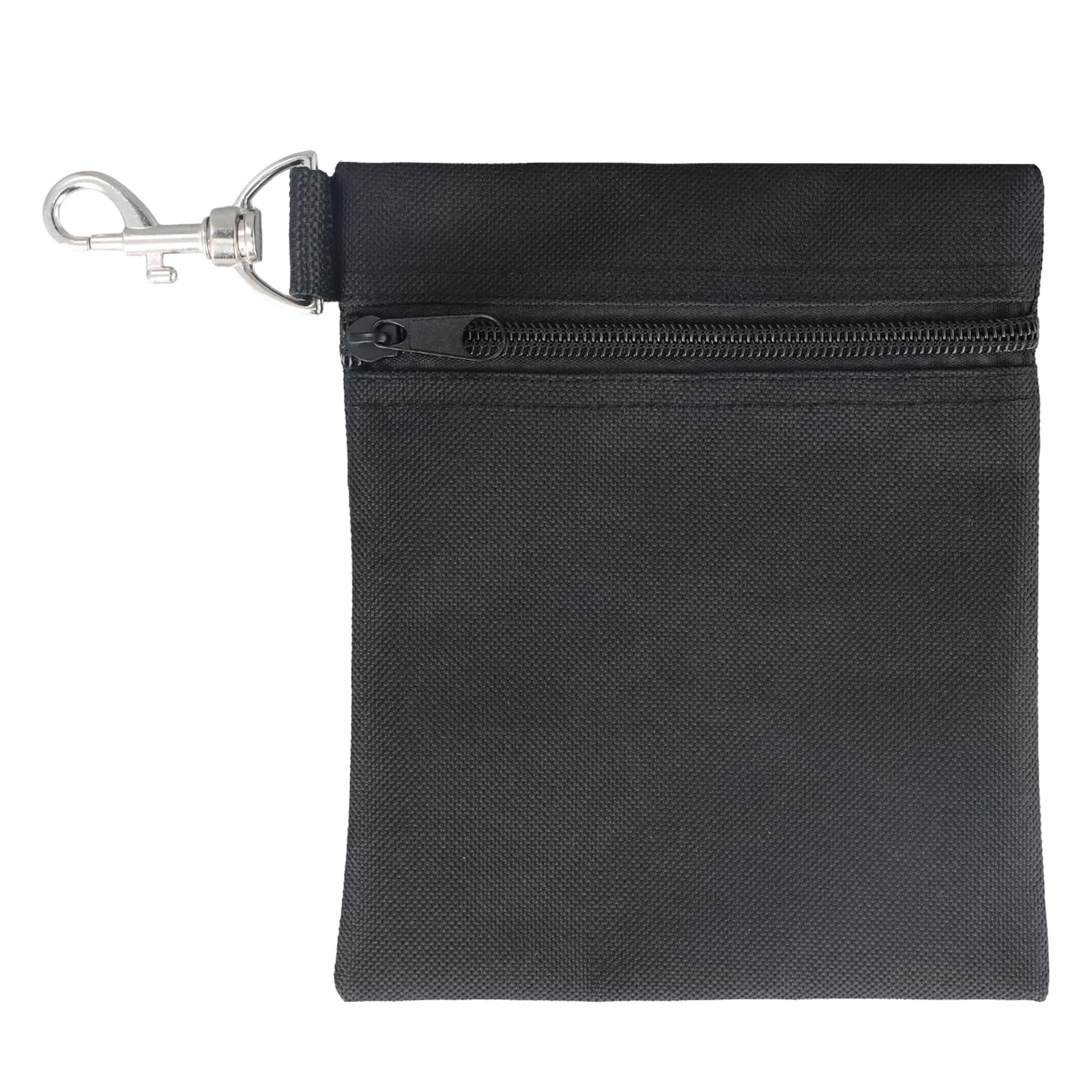 Homirty Golf Tee & Accessory Bag with Zipper & Metal Clip, Golf Ball Holder Pouch (Black)