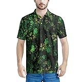 HUGS IDEA Green Shamrock Mens Shirt Short Sleeve