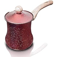 12 oz Turkish Coffee Pot – Turkish Ibrik for Flavorful Coffee – Multipurpose Arabic Coffee Pot with Lid – Heavy-Duty…