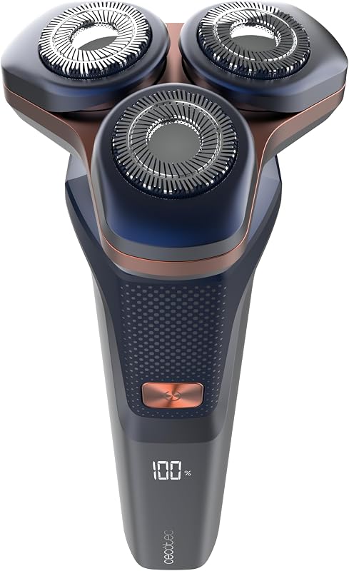 Rasoio rotante PrecisionCare Aluminium. Lame per capelli lunghi e corti, display LED intelligente, 2 velocità, 8500 giri/min, autonomia 2 ore, testa magnetica e rivestimento in titanio