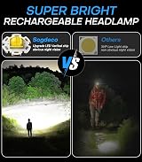 Sogdeco Rechargeable Head Torch 50000LM 8 Modes IPX6 Red Warning Light view 8