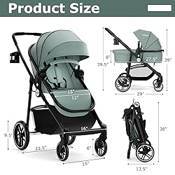 INFANS 2 in 1 Baby Stroller, High Landscape Infant