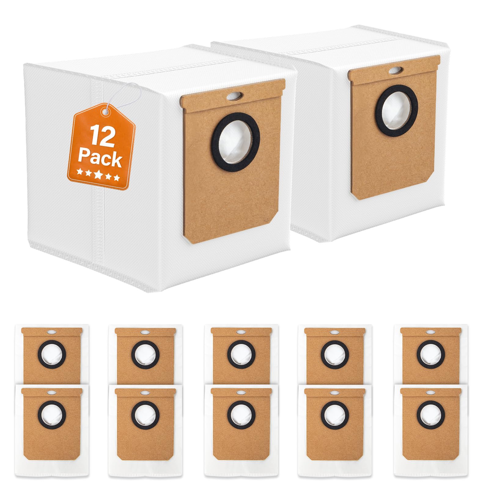 Photo 1 of 12 Pack Replacement Dust Bags Compatible with Eufy L50 SES L60 SES Robot Vacuum with Self-Empty Station, 4-Layer L50 L60 Bags Fit for Haier H9+, Conga Home 10000, 8090 Ultra, 9090 AI