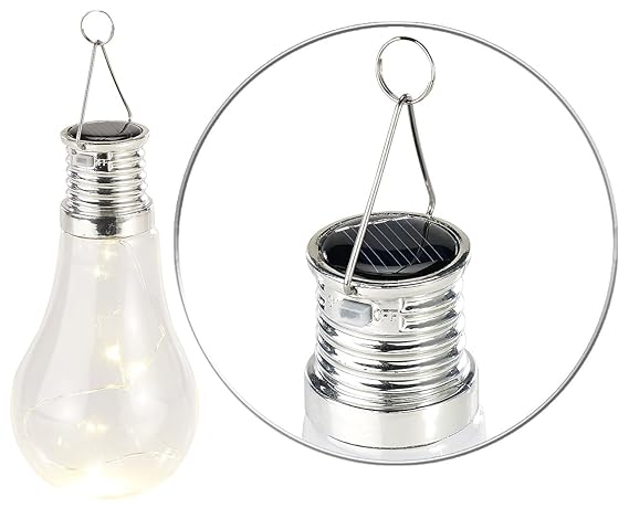 Lunartec LED Solar Birnen: Solar-LED-Lampe in Glühbirnen-Form, 3 warmweiße LEDs, 2 lm, 0,024 W (Solar Hängeleuchte Glühbirne)