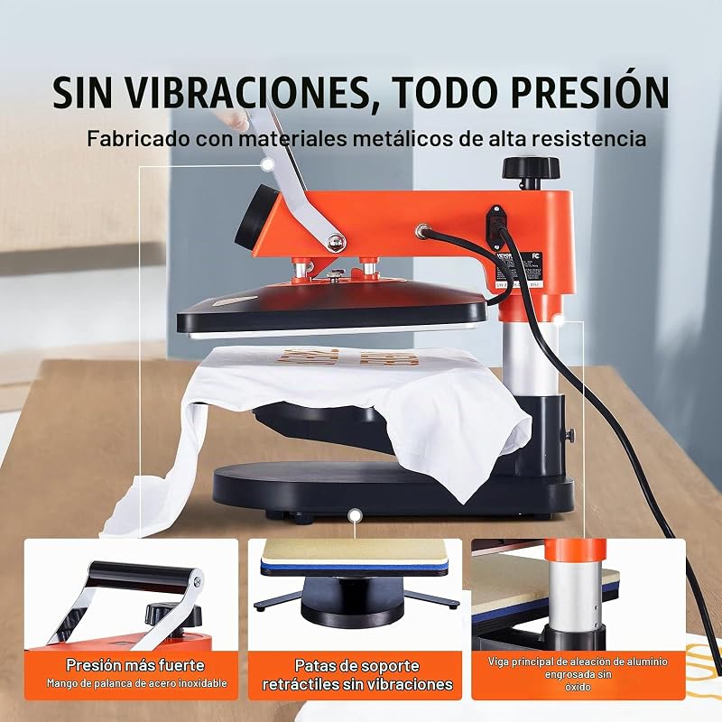 Máquina de Prensa de Calor Multifunción 42 x 40 x 39 cm, 5 en 1 para DIY Camisetas, Sombreros, Tazas — foto 5 de 8