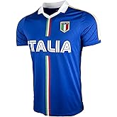 Just 4 Kicks Boy's Italy Short Sleeve Shirt, Youth Sizes Italia Performance Jersey
