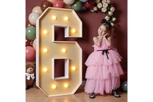 imprsv 4FT Marquee Numbers, Light Up Numbers 6 for 6th 16th 60th Birthday Decorations