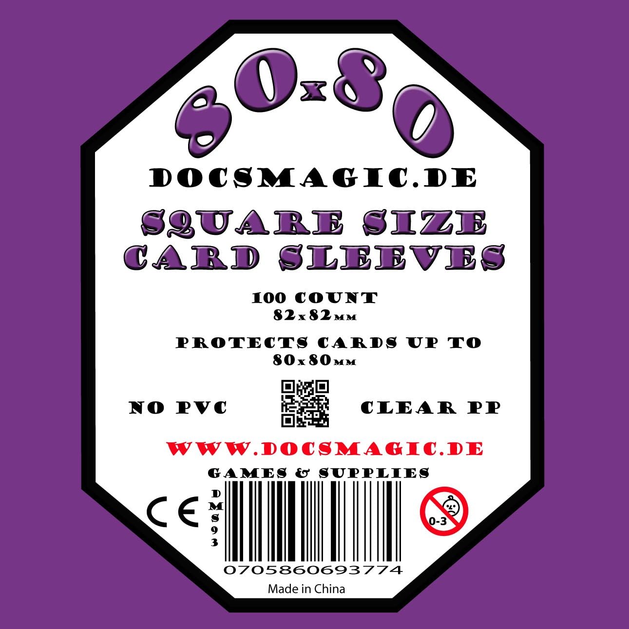 docsmagic.de 100 Medium Square Board Game Sleeves - 80 x 80-82 x 82, 1 Pack, Medium Square - 82 x 82 mm - Image 3