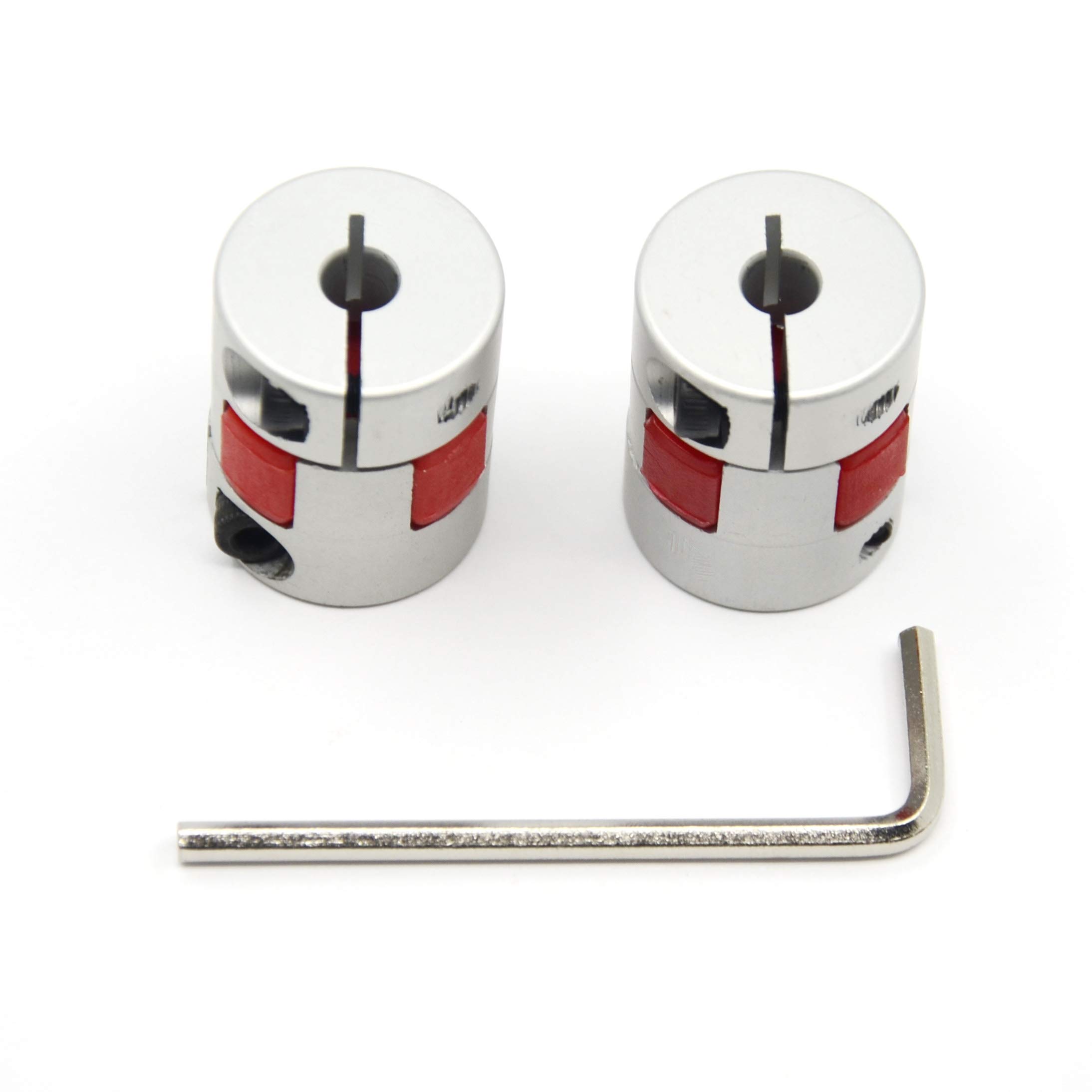 Befenybay 2PCS 5mm to 5mm Aluminium Plum Flexible Shaft Coupling Diameter 20mm Length 25mm Connector Flexible Coupler for 3D Printer CNC Machine and Servo Stepped Motor（5x5mm）