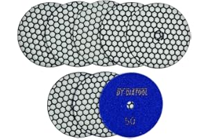 DT-DIATOOL Dry Diamond Polishing Pads 4 Inch for Granite Marble Quartz Stone Countertop Tiles 8 Pieces Grits 50