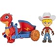Dino Ranch Jon and Blitz Chariot Vehicle - Features Pull Back 5” Dino Blitz Chariot & 3” Dino Rancher Jon - Three Styles to Collect - Toys for Kids Featuring Your Favorite Pre-Westoric Ranchers