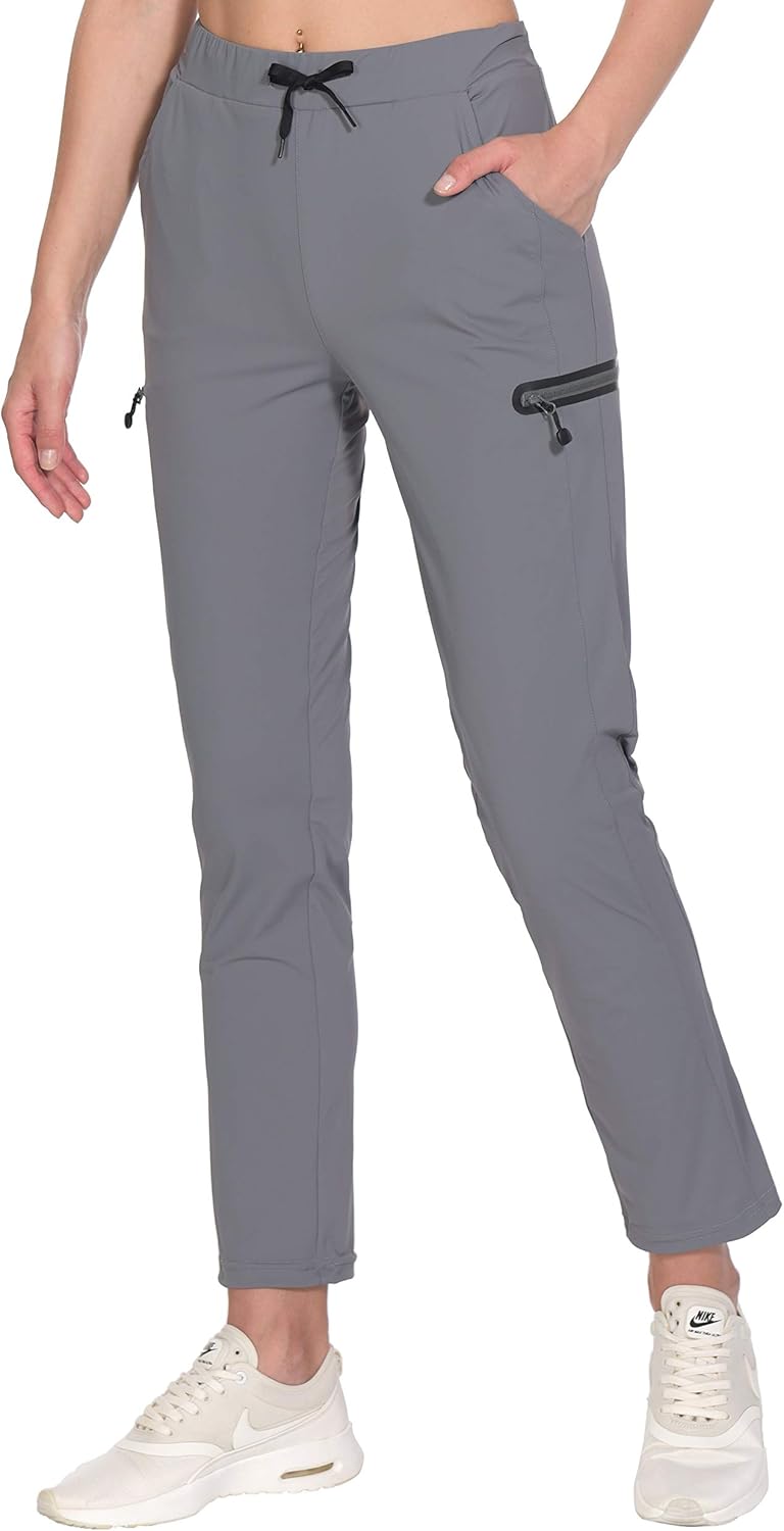 Little Donkey Andy Women's Ultra-Stretch Quick Dry Lightweight Ankle Pants Drawstring Active Travel Hiking : Clothing