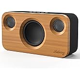 Xinborry Bluetooth Speaker with Deep Bass, 40W(Peak) Wireless Portable Speaker with AUX, TF Card, Stereo Sound Wood Home Audio Sync up to 100 Bluetooth 5.3 Speakers for Home Party, Outdoor Camping