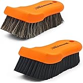 YeewayVeh 2PCS Leather Cleaning Brush, Horse Hair Brush for Car Leather Seat, Fabric, Shoes and Furniture, Soft Detailing Bru