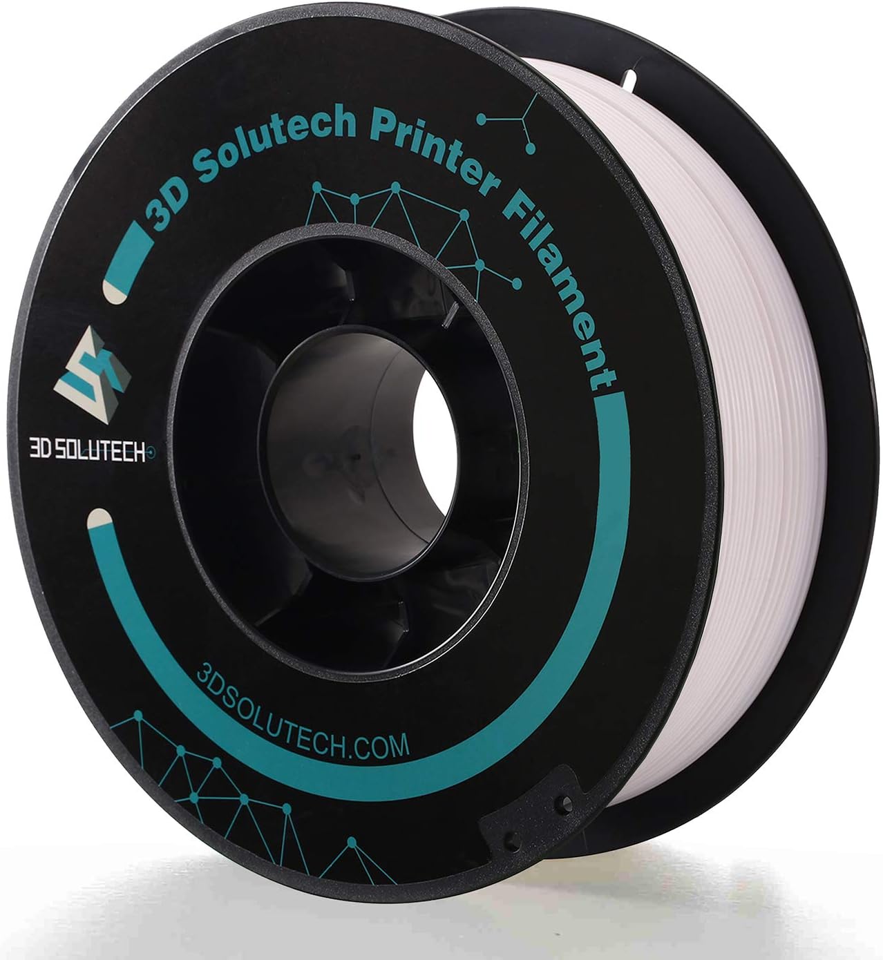 3D Solutech Real White 3D Printer Premium PLA Filament 1.75MM Filament, Dimensional Accuracy +/- 0.03 mm, 2.2 LBS (1.0KG)
