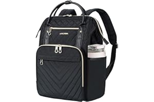 KROSER Laptop Backpack 17" Stylish Backpack Water Repellent College Casual Daypack with USB Port Travel Business Work Bag for Men/Women-Quilted